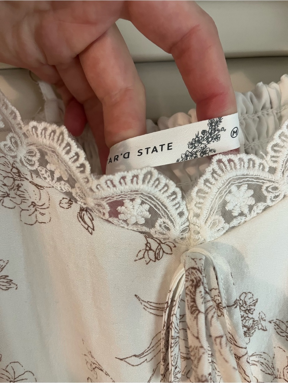 Altar'd State Stella Ivory Floral Lace Tiered Midi Dress - Picture 10 of 14